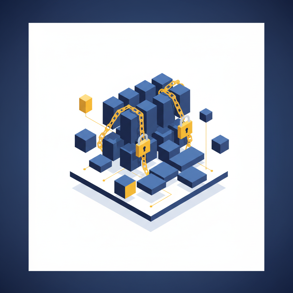 Architecture IA modulaire : certains blocs verrouillés par des chaînes, d'autres libres et interchangeables, symbolisant le lock-in fournisseur et l'arbitrage entre dépendance et portabilité